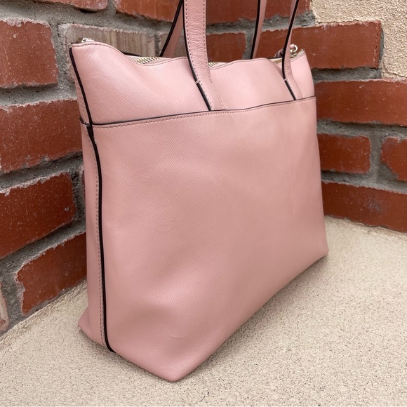 Kate Spade ♠️ Willow Page Crosshatch Leather Tote in 🌸Rosy Cheeks - Picture 6 of 13